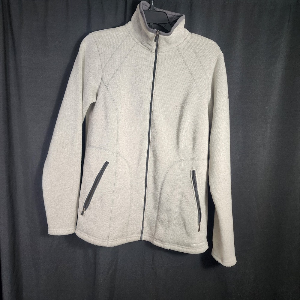 Columbia Women's Fleece Zip Jacket Light Gray Full Zip Size L